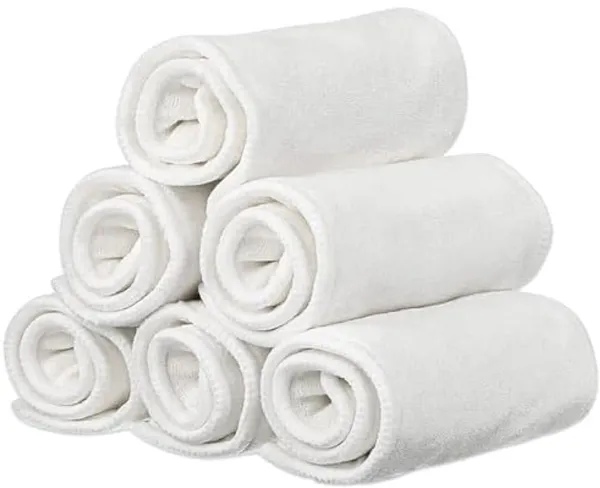 Pack van 6 microvezel inzetstukken voor incontinentiezorg - Wasbaar en herbruikbaar