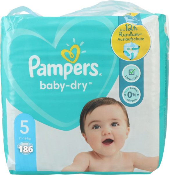Toegeven Plakken veeg Pampers Baby Dry Maat 5 (11-16kg) - 186 Luiers kopen | Baby / Geboorte
