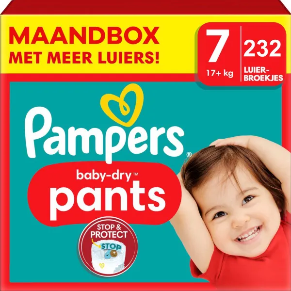 Pampers - Baby Dry Pants - Maat 7 - Maandbox - 232 stuks - 17+KG