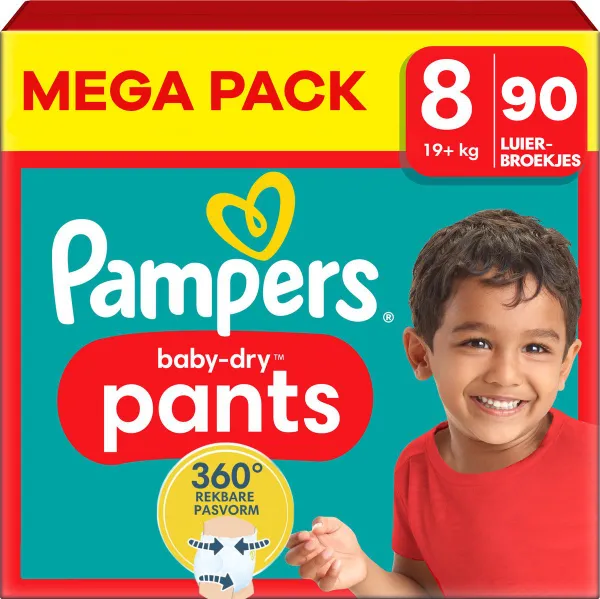 Pampers Baby-Dry Pants maat 8 (19+ KG) - 90 luierbroekjes - 6x 15 stuks