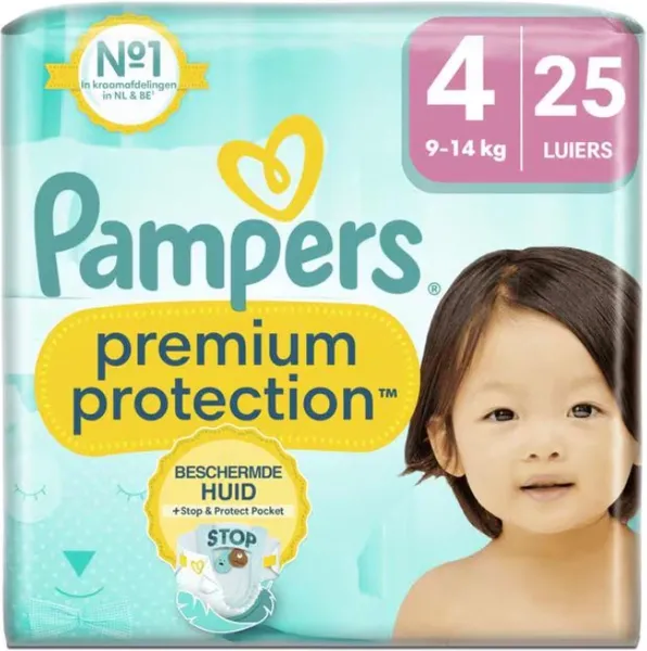 Pampers Premium Protection Luiers - Maat 4 - 9-14 KG - 25 stuks