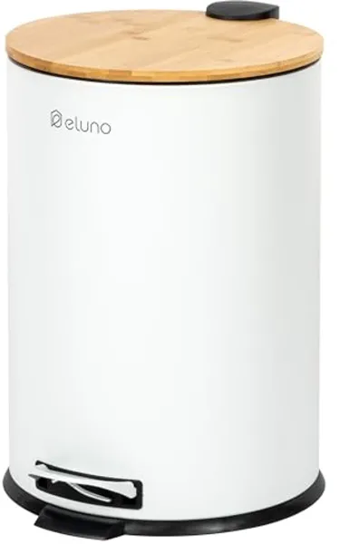 Pedaalemmer 20 Liter met Soft-Close Bamboedeksel voor Keuken en Badkamer