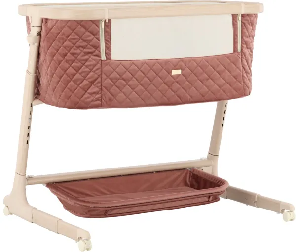 Qute Q-wiggle electric Co-Sleeper pink - white wash