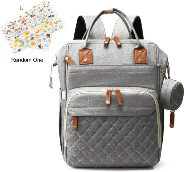 S&E Luiertas Rugzak – Grote Unisex Baby Tas met Verschoonmatje, 16 Vakken en Fopspeendoosje - Grijs