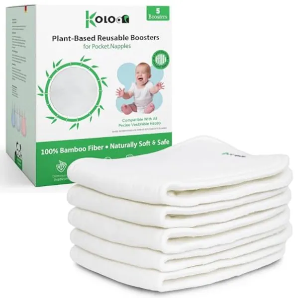 Set van 10 Wasbare Luierinzetstukken - 100% Bamboevezels - Oeko-Tex Standaard 100 Gecertificeerd - 4 Lagen - Antibacterieel en Anti-Allergene