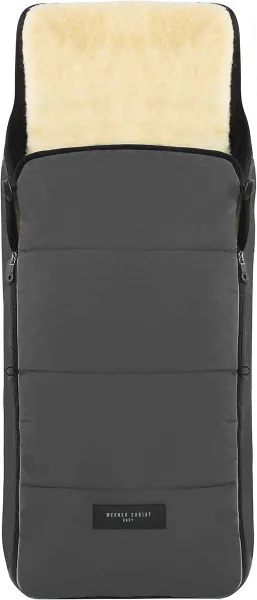 Thermo kinderwagen voetenzak 2-in-1 met echt lamsvacht - Geschikt voor buggy's - Ondersteunt optimaal comfort en warmte in winterse omstandigheden