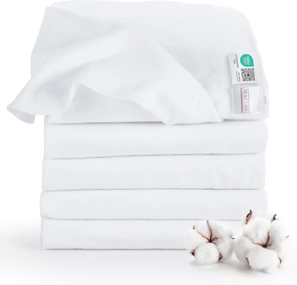 Wasbare Flanellen Luiers 80x80 cm - Multifunctioneel en Absorberend - Zacht en Stevig - Oeko-Tex Getest, 100% Katoen - Set van 5