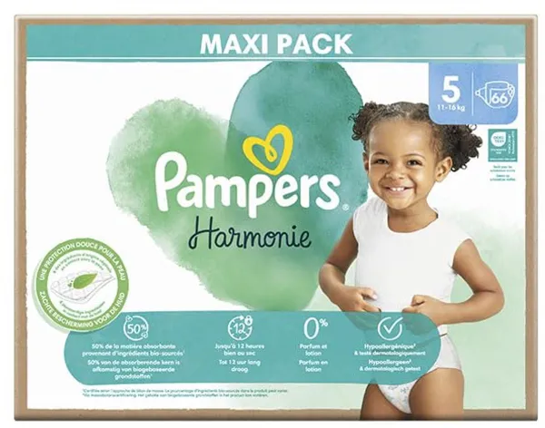 Zachte luiers maat 5 voor baby's, 70 stuks, 11-16 kg, hypoallergeen met 100% absorptie