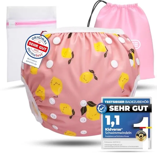Zwemluier voor baby's 0-3 jaar - Herbruikbaar en absorberend met draagtas en wasnet