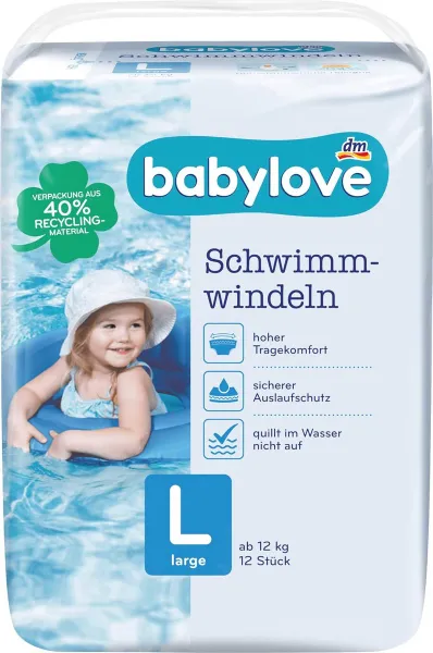 Zwemluiers maat L tot 12 kg - 10 stuks voor baby's