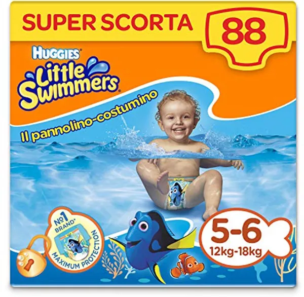 Zwempleetjes L, maat 5-6 (12-18 kg), 8 pakken met 11 stuks, 88 wegwerpluiers