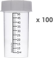 100x Materni Moedermelkflesjes 50 ml met dop tbv borstvoeding
