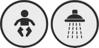 20 cm Rond man/vrouw invalide toilet | Man/Vrouw invalide Toilet - WC bordjes | rond 3 mm dik | PLA Bio Plastic