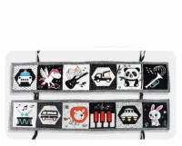 2 Stuks Stoffen Babyboekjes - Zwart-Wit Contrastboek voor Visuele Ontwikkeling (0-12 Maanden) - Hangbaar Speelgoed