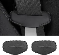 2-delige veiligheidsgordelgesp, krasbestendige leren autogordel, holster met clip voor de uitlaat, beschermer voor de gesp van de autogordel, universele interieuraccessoires voor de meeste voertuigen 