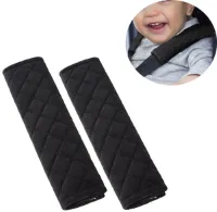 2 stuks Gordelhoezen - Gordelkussen - Schouderhoezen - Auto Gordel Beschermer - 27cm - Autogordel - Gordelbeschermer - Universele - Zwart - Polyester