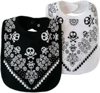 2 x Rock n Roll Cool Baby Slabbetjes - Rock Star Babyvoedingsslabbetje Voor Jongens Of Meisjes [2 Stuks, 0-3 Jaar] - Babyshower, Nieuwe Baby Of 1e Verjaardagscadeau, Unisex Neutraal