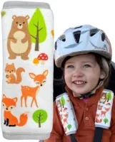 2x Gordelhoes Bosdieren – Gevoerde Schouderbeschermers voor Autostoel & Kinderwagen, Uniseks Accessoire voor Baby