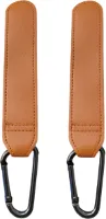 2x Tassenhanger - Tassenhaak kinderwagen – Haakje voor tassen buggy – Kinderwagen haak – oDaani - Bruin