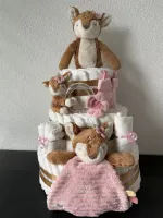 3-Laags Luiertaart Little Dutch Fairy Garden Hert Meisje Roze