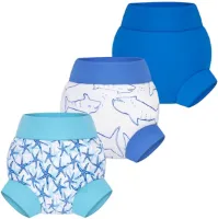 3-delige, waterdichte, wasbare en verstelbare babyzwemluiers voor jongens en meisjes (6-12 maanden)