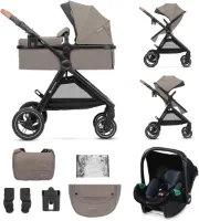3-in-1 Autostoel met Draagzak en Kinderwagen voor Pasgeborenen tot 4 Jaar - Beige