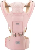 3-in-1 Babydrager met Heupzitting - Draagbare Babyrugzak voor Wandelen en Reizen - Roze