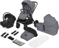 3-in-1 Kinderwagen Set met Autostoel en Reiswieg - Veilig en Comfortabel voor Baby
