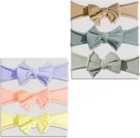 6-delige set hoofdbanden voor pasgeboren baby meisjes - schattige strikken - nylon banden - voor baby