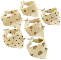 6-pack baby slabbetjes driehoekige sjaal baby bandana boerendoeken mousseline verstelbare slabbetjes voor jongens en meisjes absorberende kwijl slabbetjes
