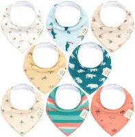 8-pack babybandana-slabbetjes voor jongens en meisjes - Unisex babybandana-slabbetjes, superabsorberende babybandbetjes, biologische katoenen babyslabbetjes, babybandbetjes voor baby