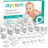AYCORN Magnetisch Kinderslot Kastjes – Baby Peuter Magneet Beveiliging voor Kast, Deur en Lade – 10 Sloten en 2 Sleutels – Incl Instructievideo – Nieuwste Ontwerp om Kinderen en Peuters te Beschermen 