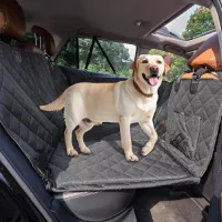 Achterbankverlenging waterdichte hondenautostoelhoes met harde bodem hondenhangmat upgrade 1200D ripstop-materiaal bed voor hond (zwart)