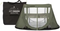 AeroMoov Campingbedje / Reisbedje met matras - voor baby én peuter - met bodemverhoger - Opgezet in 2s - Green Moss