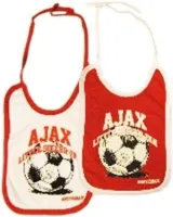 Slabbetjes ajax 2-pack wit/rood little soccer fan