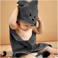 Aki capuchon babyhanddoek-Asfalt