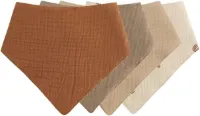 Allecto Plus - 3 zachte en absorberende driehoekige bandana-slabbetjes van katoen voor baby