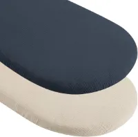 Allecto Plus - Hoeslaken voor kinderwagen en bijzetbed 70 x 35 cm - Matrasbeschermer in blauw - Geschikt voor babynest en wieg