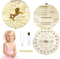 Allecto Plus - Houten tandendoos voor melktanden jongens meisjes - Souvenirbox opbergdoos cadeau