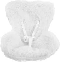 Allecto Plus - Pluche Pop Autostoel met Veiligheidsgordel en Decoratief Kussen | Schattig Autoornament | Verzamelaccessoire | Wit