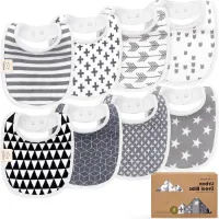Allecto Plus - Set van 8 Biologische Slabbetjes voor Baby