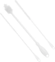 Allecto Plus - Stroreiniger en Flessenborstel Set - Reiniging van Flessen - Lang Hangende Stroborstel - BPA-vrij - Herbruikbare Flessenwasaccessoires - Potten Tuimelaars - Wit