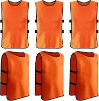 Allecto Plus - Voetbaltrainingsslabbetjes voor kinderen - Set van 6 - Sportslabbetjes voor jongeren - Mesh slabbetjes voor sporttraining - Voetbalslabbetjes met netbalontwerp