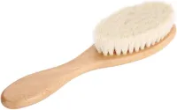 Allecto Plus - Zachte geitenhaarborstel voor haarstyling en baardverzorging met houten handvat - Milieuvriendelijk reinigingsgereedschap voor mannen, vrouwen en baby