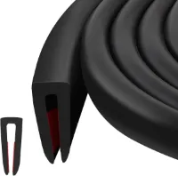 Allecto plus - Rubberen afdichting randbescherming autodeur U-vorm | Weerbestendig | 3mm x 6m | Zwart