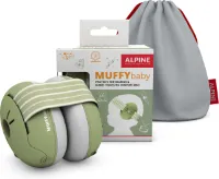 Alpine Muffy Baby Gehoorbescherming voor Baby en Peuter - Verstelbaar - SNR 23 dB - Groen