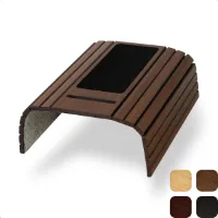 Armrest Tray Bench Flexible Bamboo with Phone Holder - Sofa Chair Beverage Holder - Mouse Pad - Wooden Bench Table Organizer Sofa Railing Seat - Non-Slip Brown verschoningsmatje met luieretui