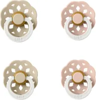 BIBS Boheme Fopspeen set Glow 4 stuks Vanilla Glow 2x en Blush Glow 2x 6-18 maand maat 2
