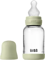 BIBS Fles - Slow Flow - 120 ml - Glas/Silicone - Sage
