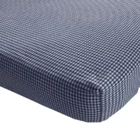 BINK Bedding Hoeslaken BB ruit marine 2 mm - Ledikant 60 x 120 - boerenbont blauw